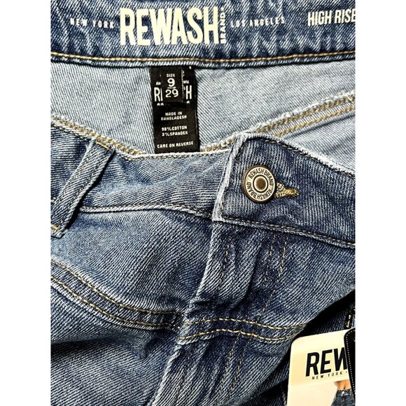 Rewash Shorts Womens 9 Blue Jean Denim Cut Offs High Rise Summer Casual Stretch - Picture 7 of 13